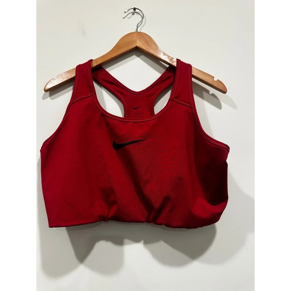 Nike Dri-FIT Swoosh Sports Bra Womens 3X Red Racerback Medium Support Gym Top